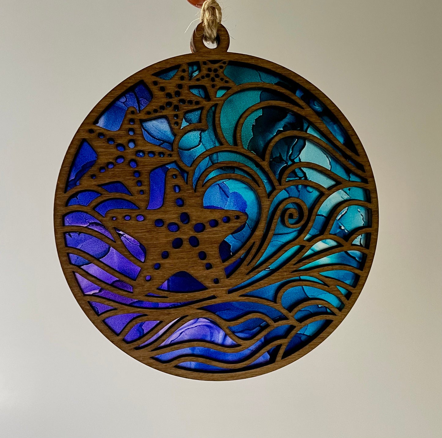 Starfish & Waves Sun Catcher