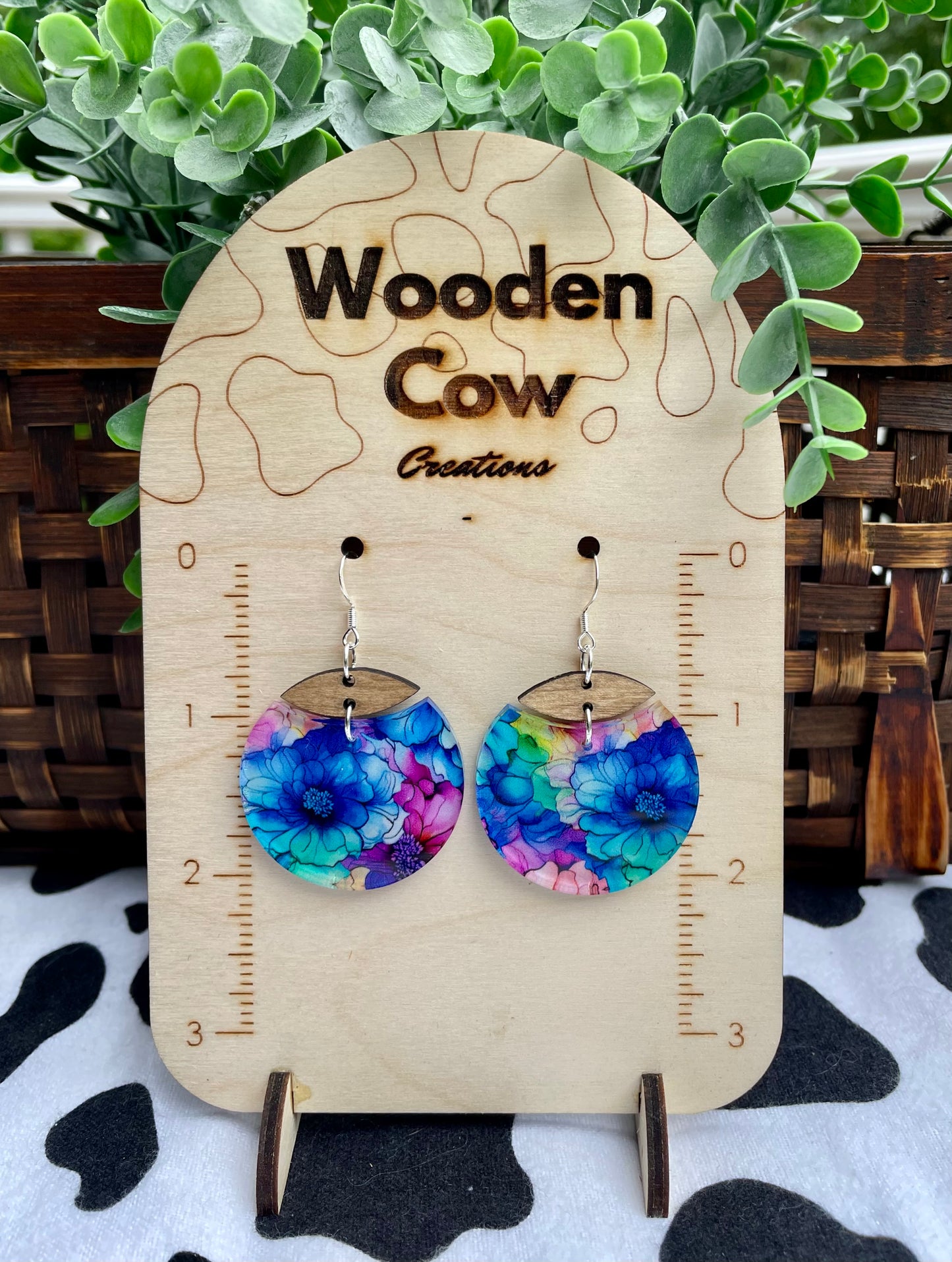 Watercolor Cool Floral Dangles