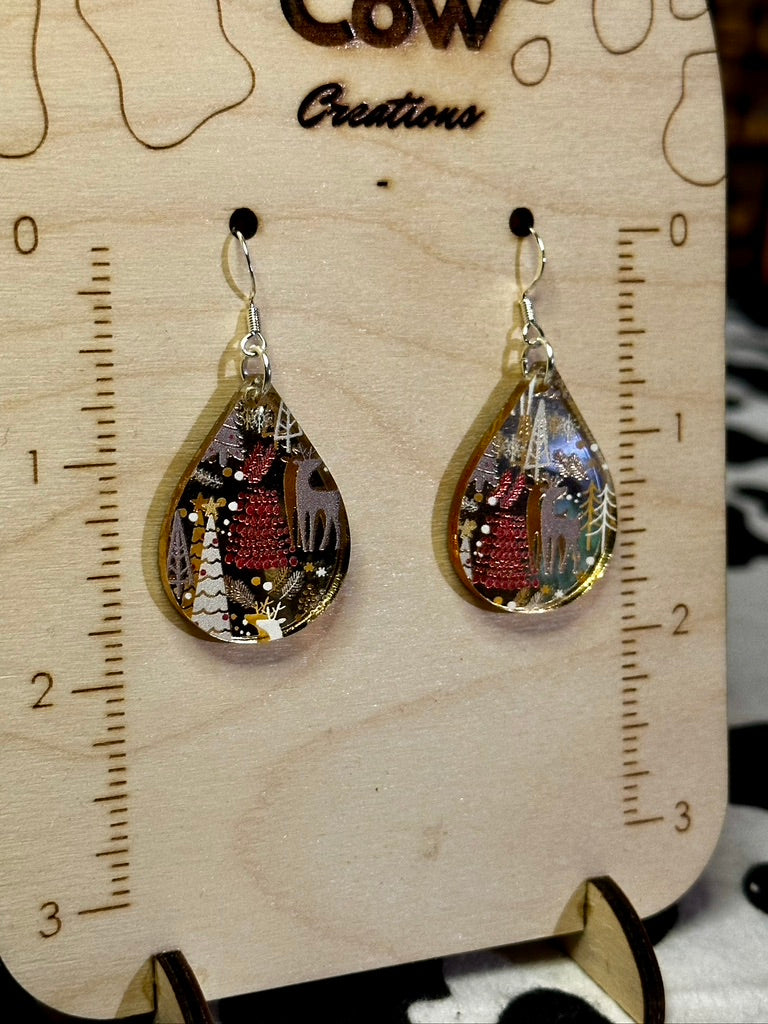 Mirrored Holiday Earrings