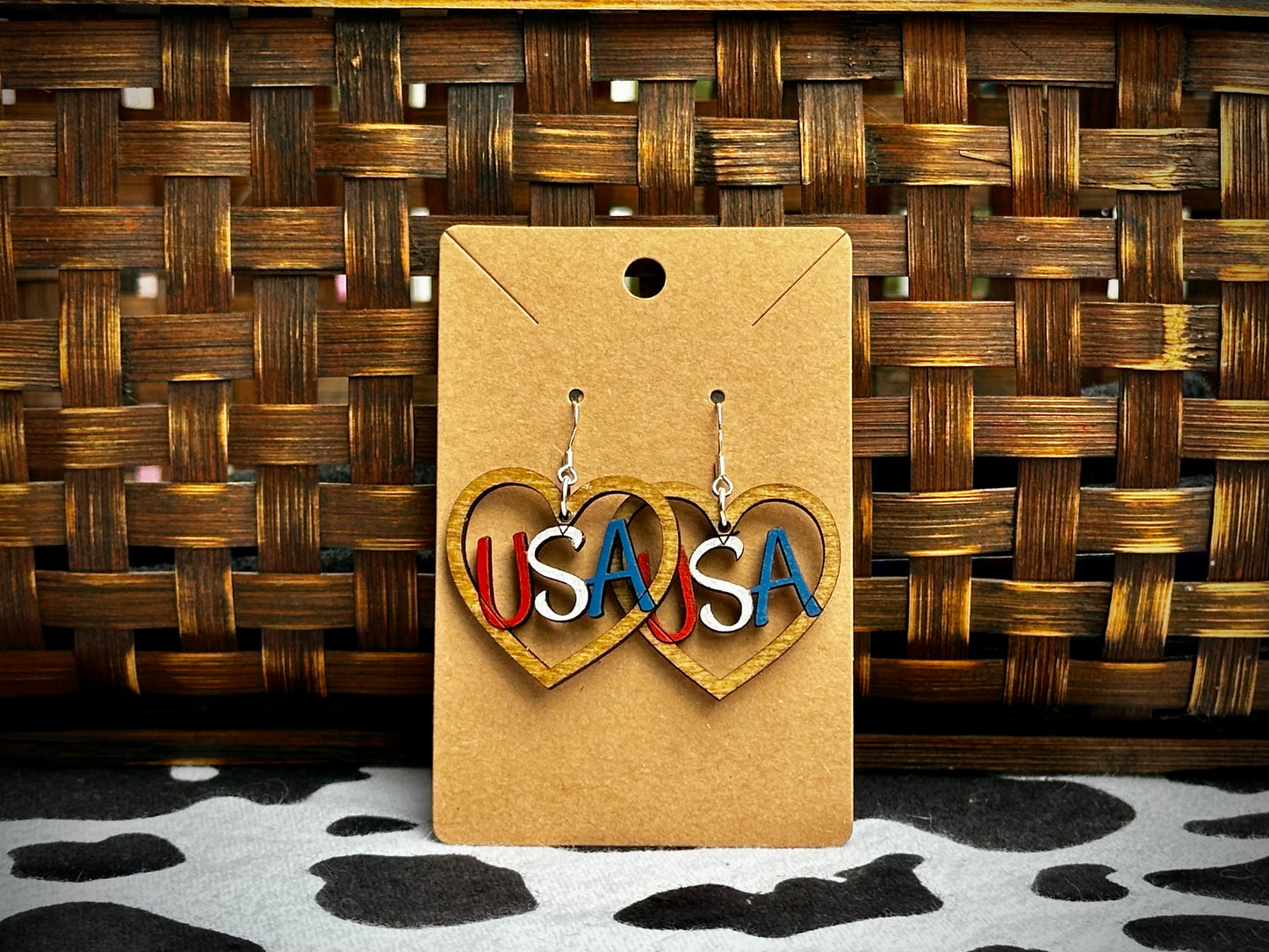 USA Heart Dangles