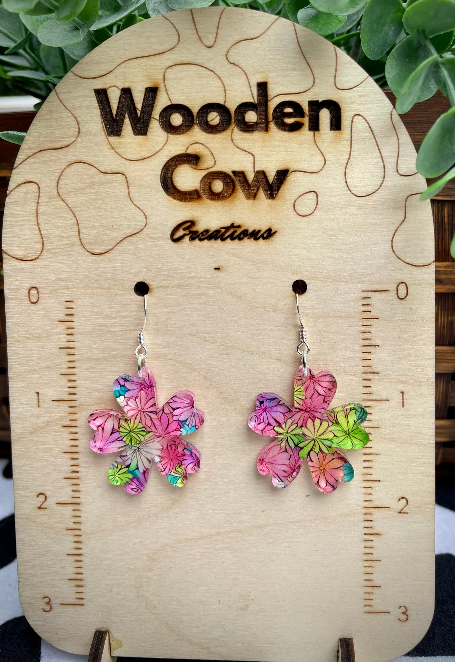 Bright Floral Flower-Shaped Dangles