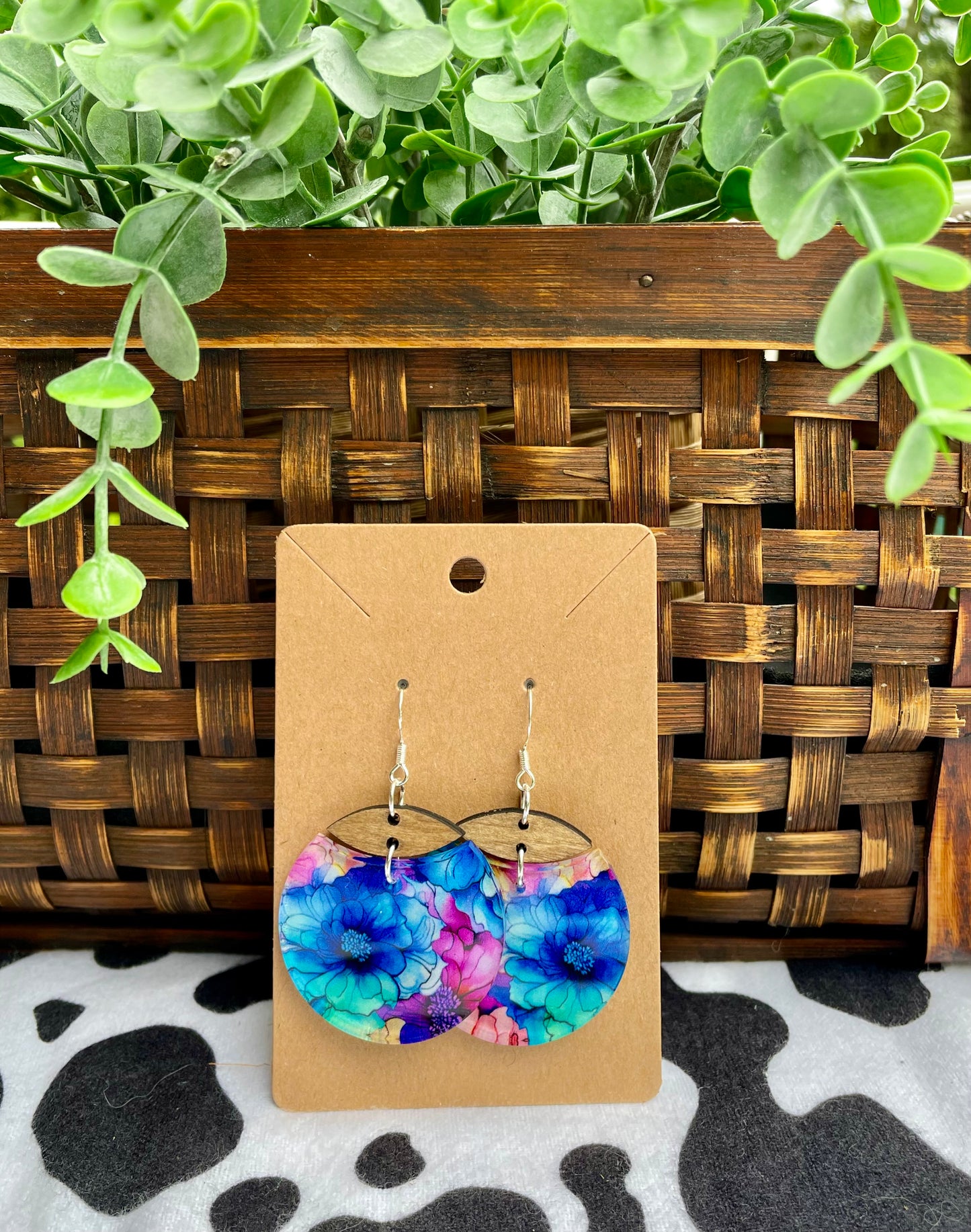 Watercolor Cool Floral Dangles