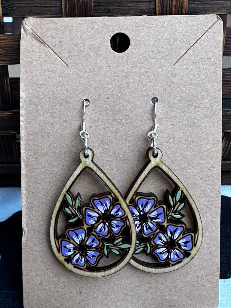 Purple Floral Hawaiian Teardrop