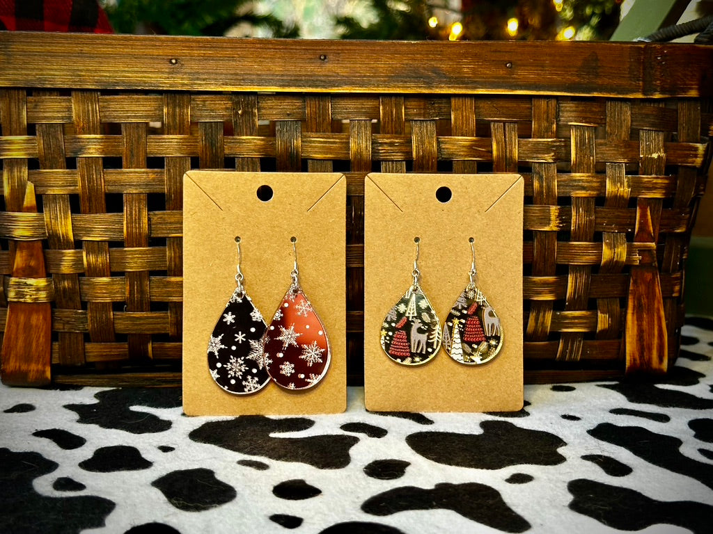 Mirrored Holiday Earrings