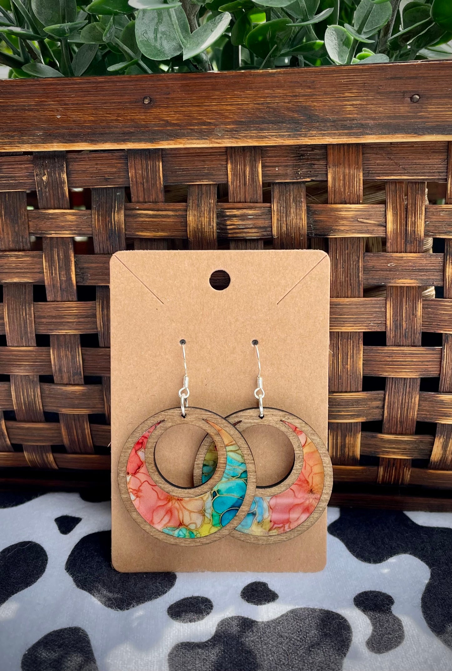 Watercolor Warm Floral Dangles