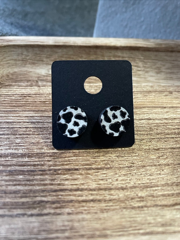 Cow Print Studs