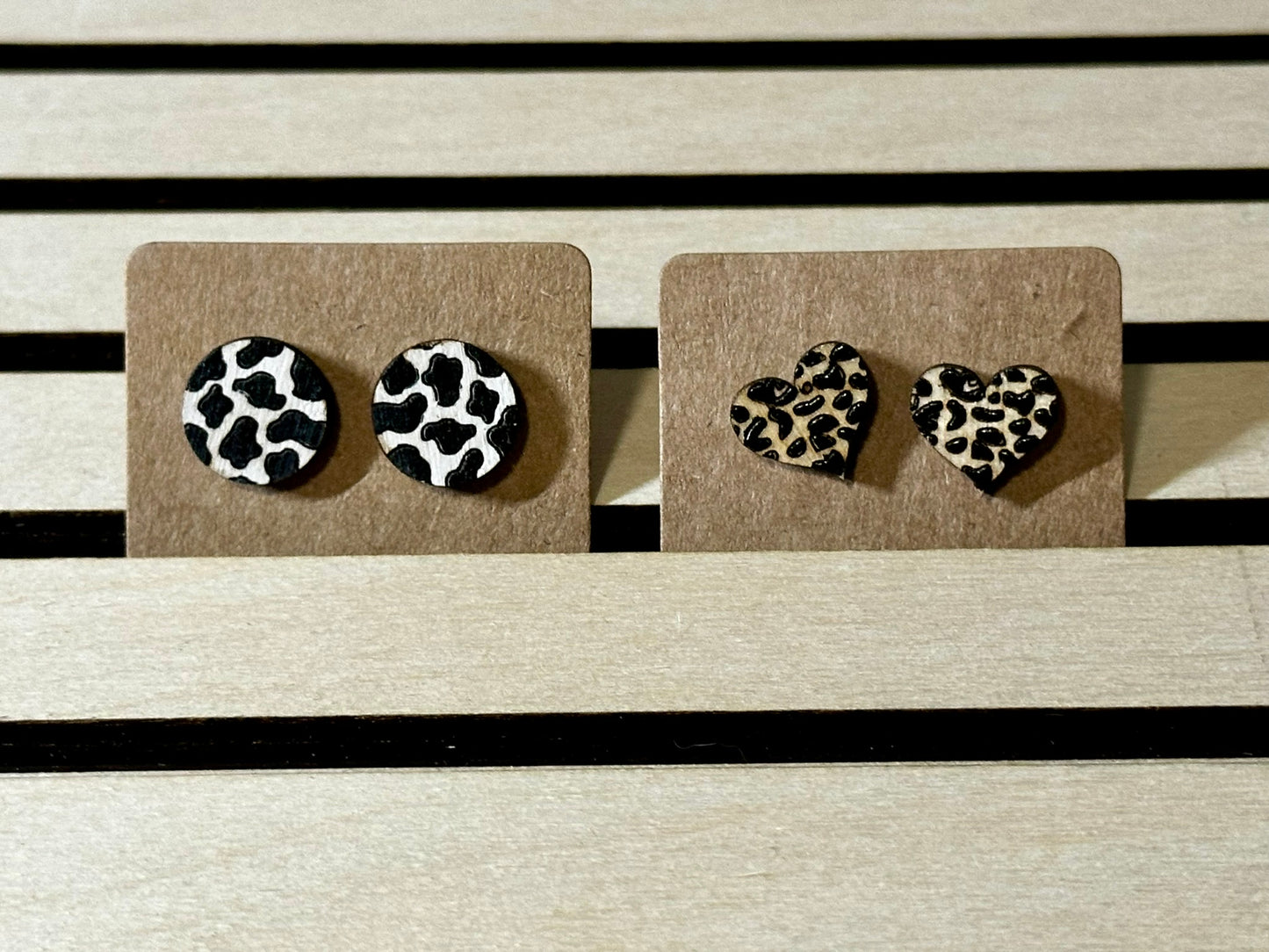 Cow Print Studs