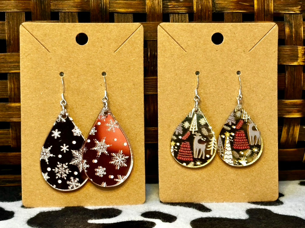 Mirrored Holiday Earrings