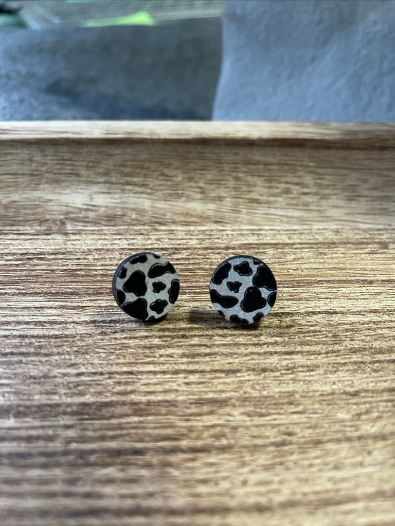 Cow Print Studs