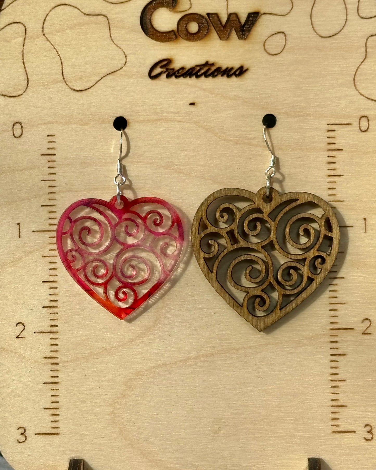 Swirly Heart Dangles