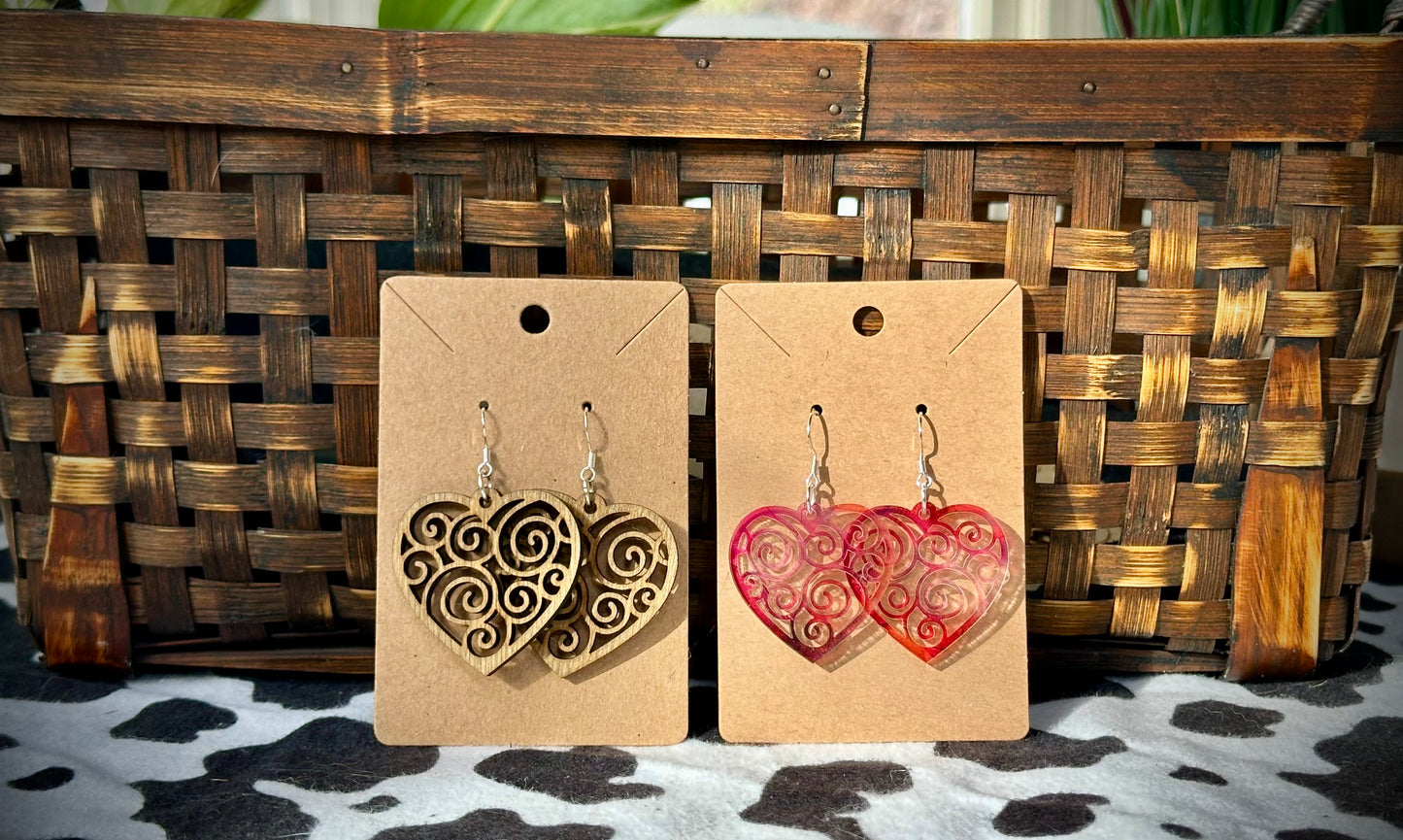Swirly Heart Dangles