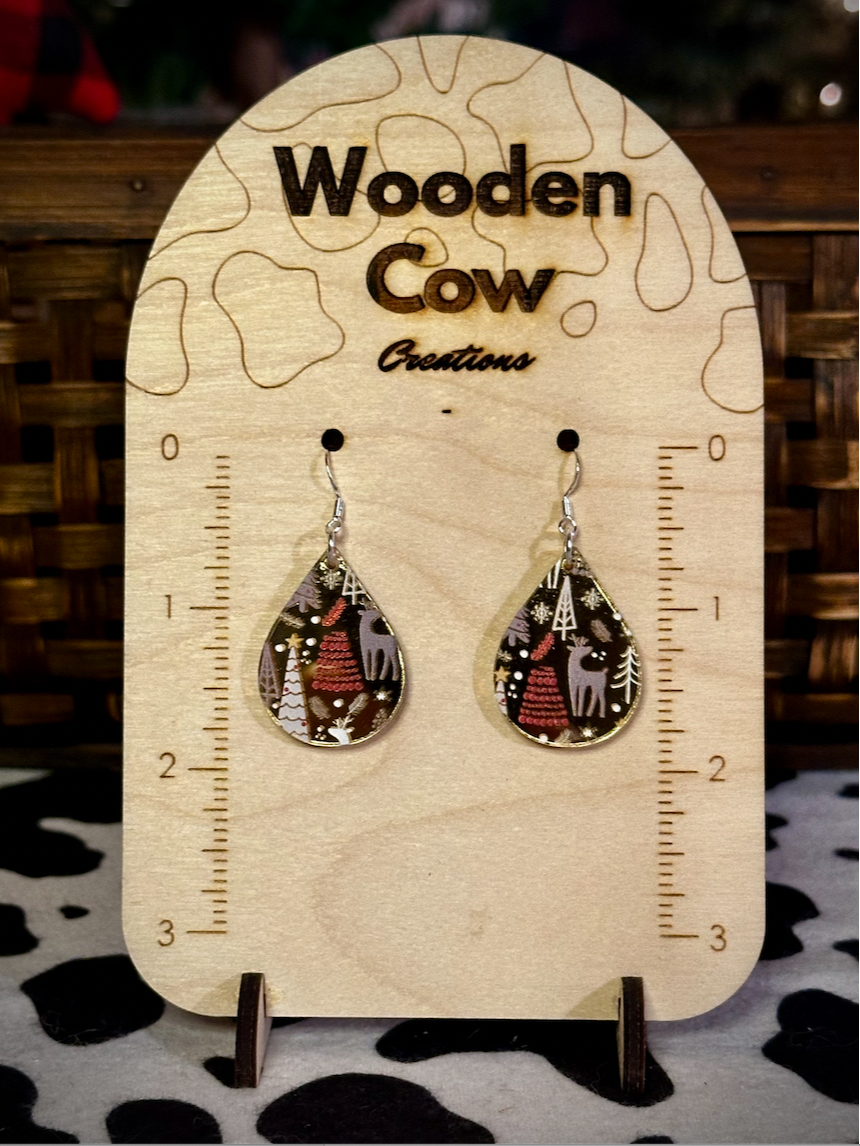 Mirrored Holiday Earrings