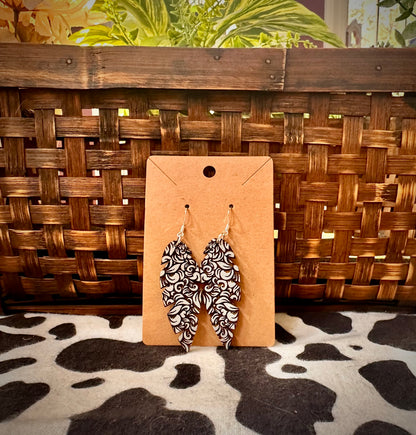 Silver Paisley Feather Dangles
