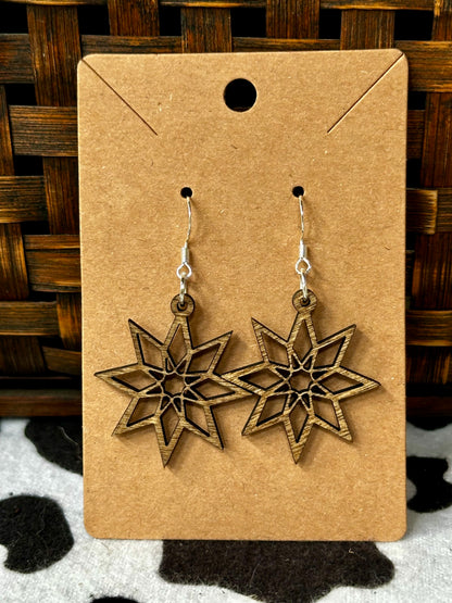 Wooden Star Dangles