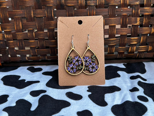 Purple Floral Hawaiian Teardrop