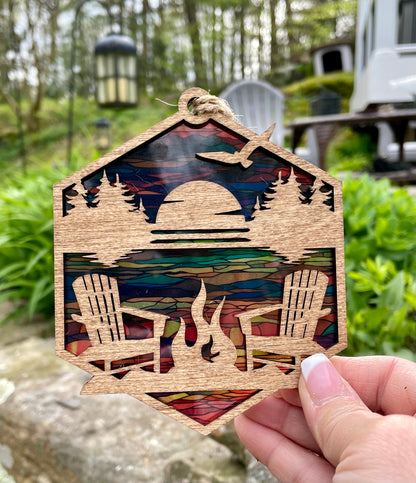 Campfire Sunset Sun Catcher