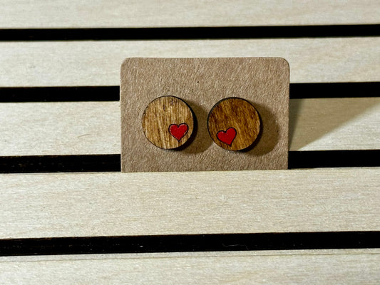 Stained Heart Studs