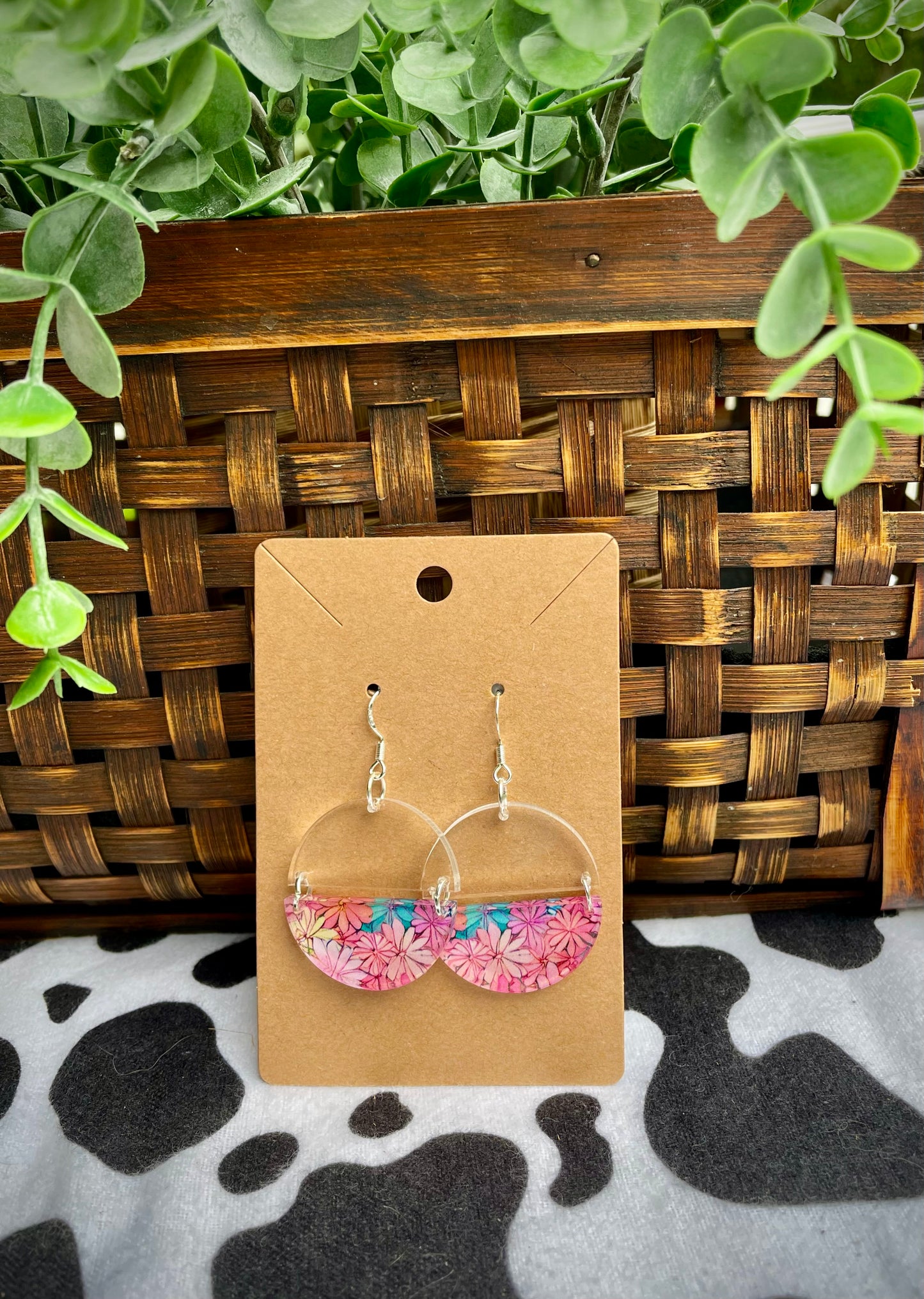 Bright Floral Half & Half Dangles