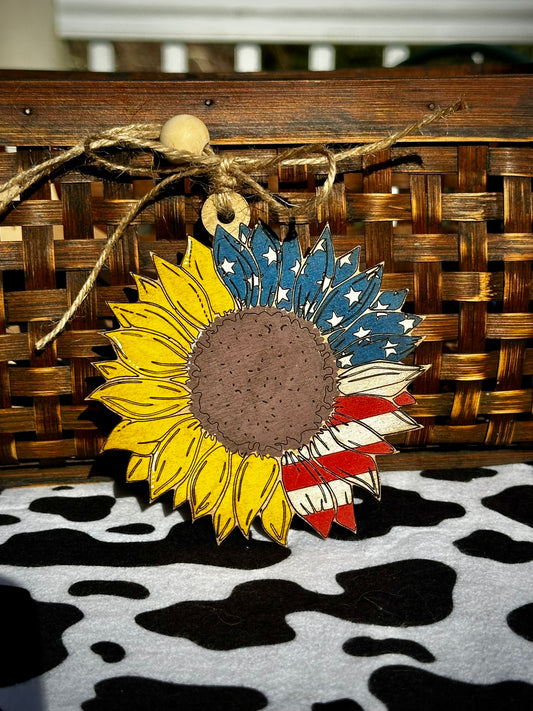 Sunflower Flag Ornament