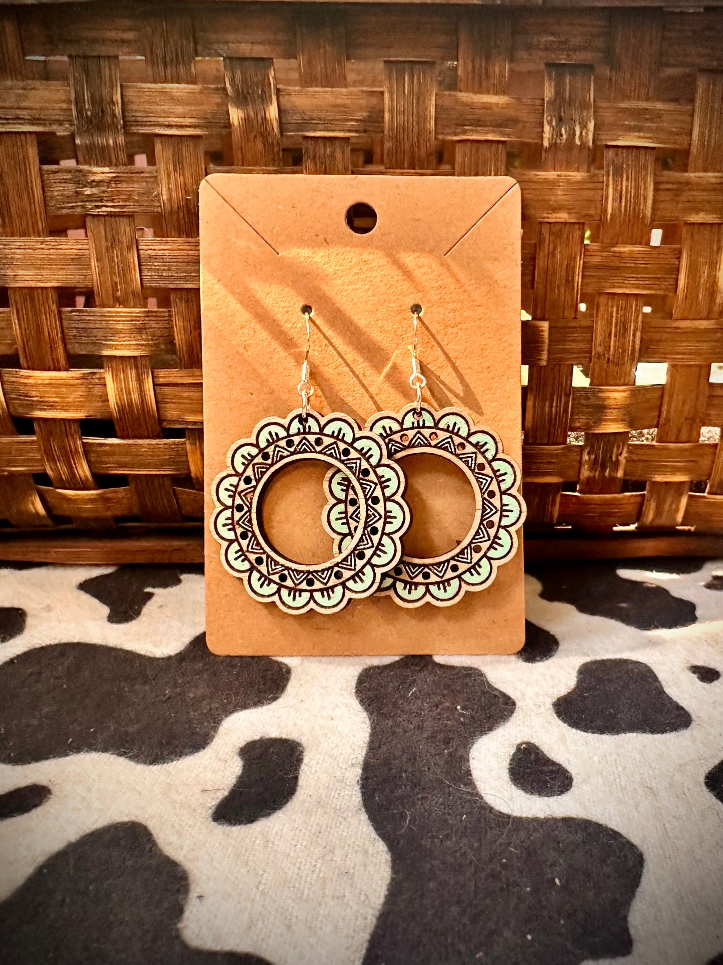 Light Teal Circle Hoops