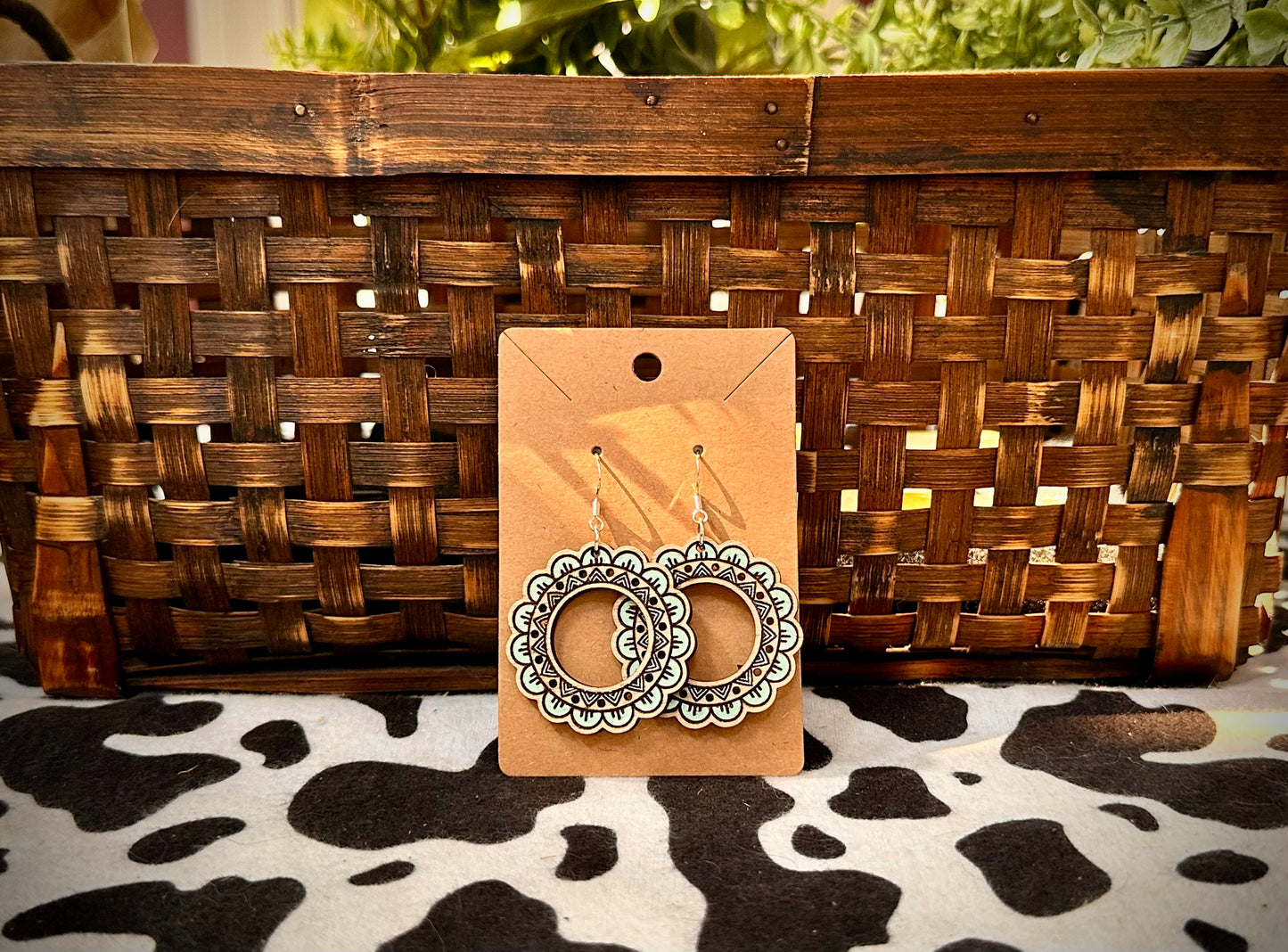 Light Teal Circle Hoops