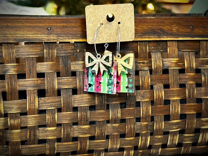 Christmas Present Hoop Dangles