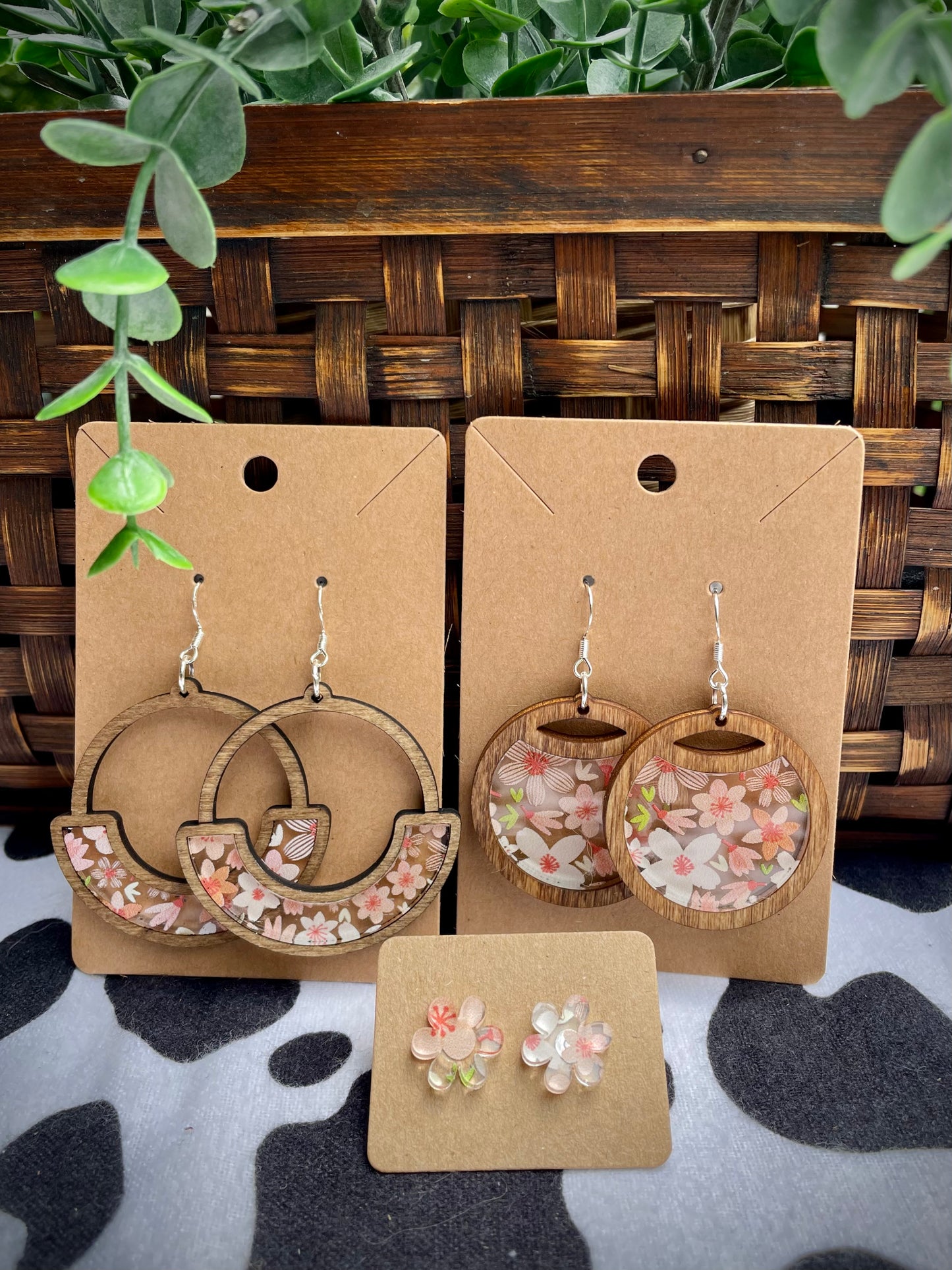 Pink Floral Dangles