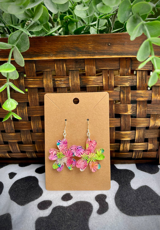 Bright Floral Flower-Shaped Dangles