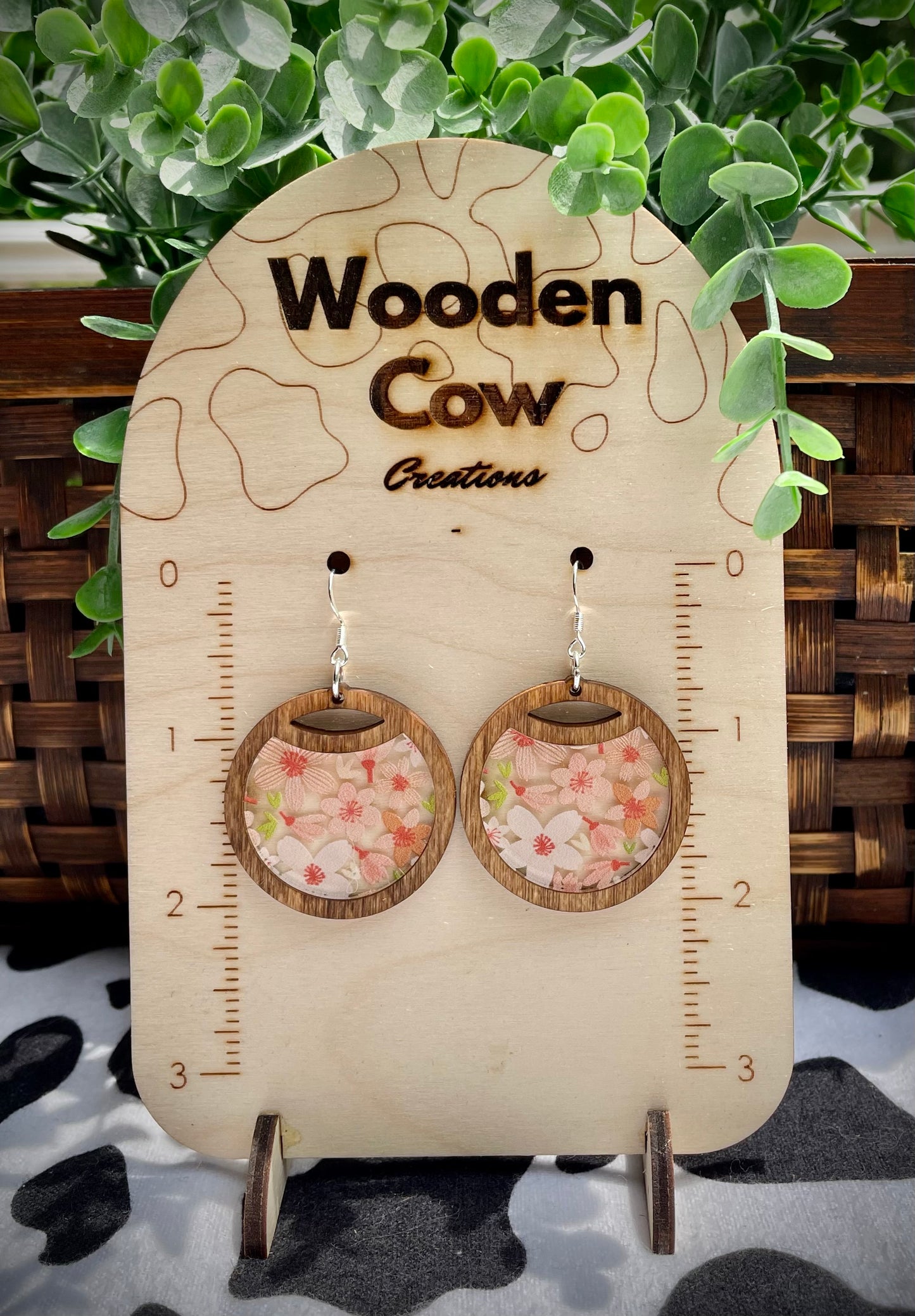 Pink Floral Dangles