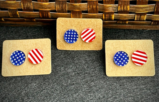 Stars & Stripes Studs (Acrylic)