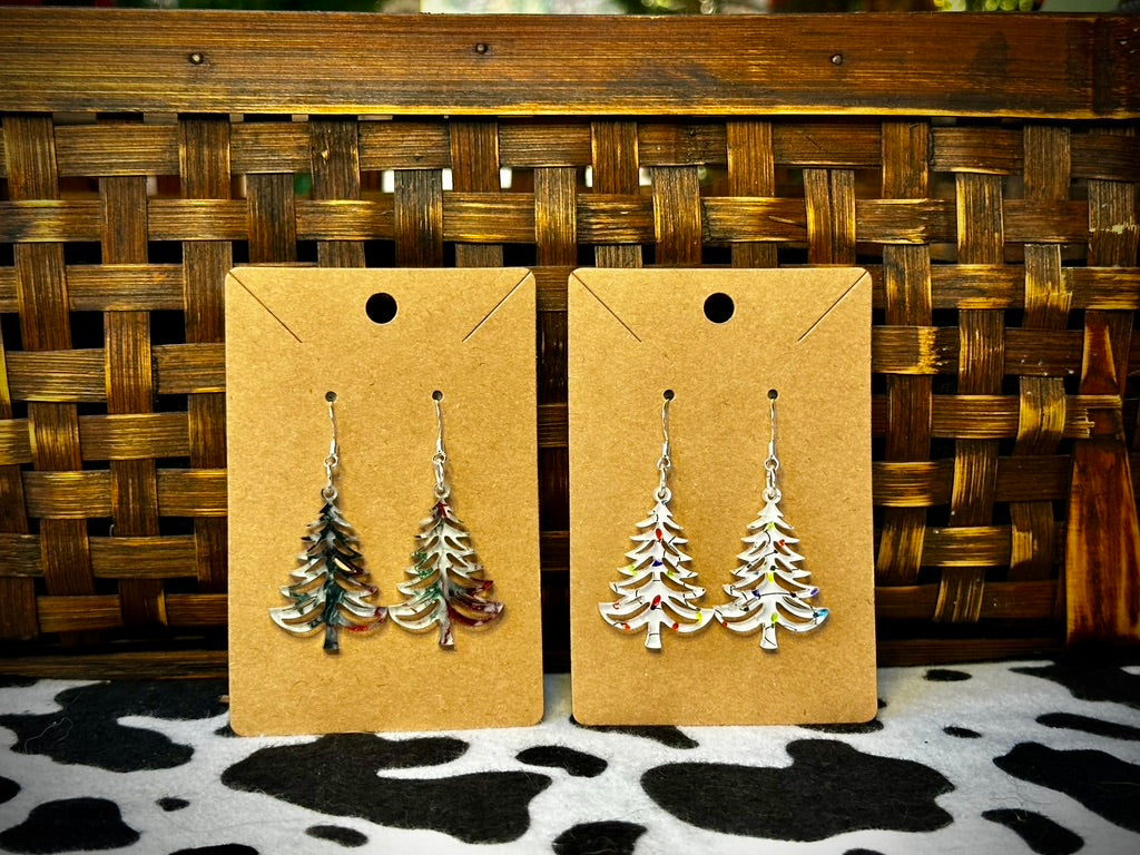 Acrylic Christmas Tree Earrings