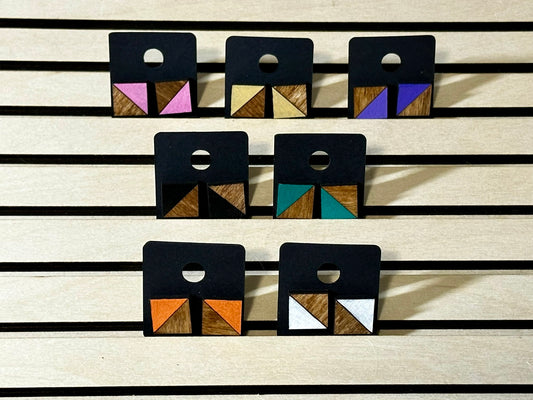 Square Diagonal Color Studs