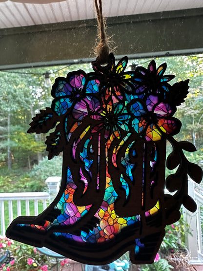 Cowboy Boot Suncatcher