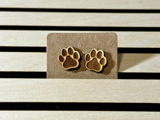 Paw Print Studs