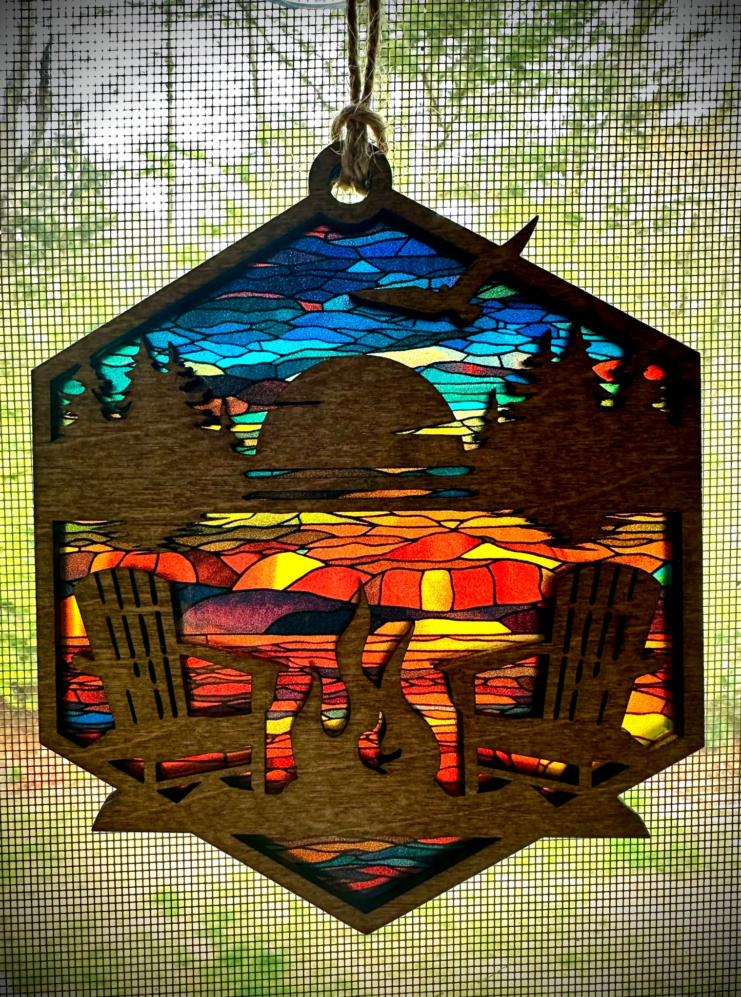 Campfire Sunset Sun Catcher