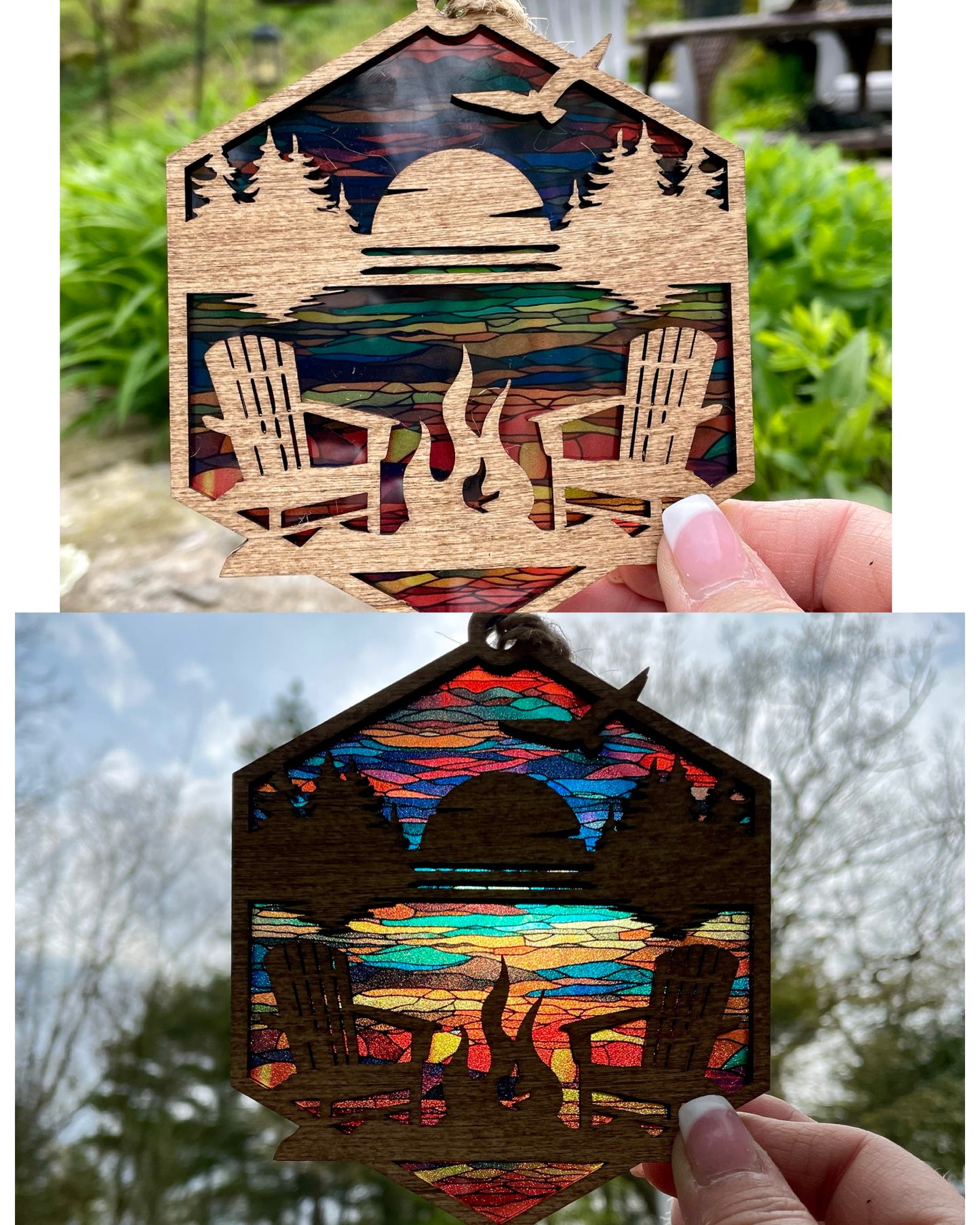 Campfire Sunset Sun Catcher