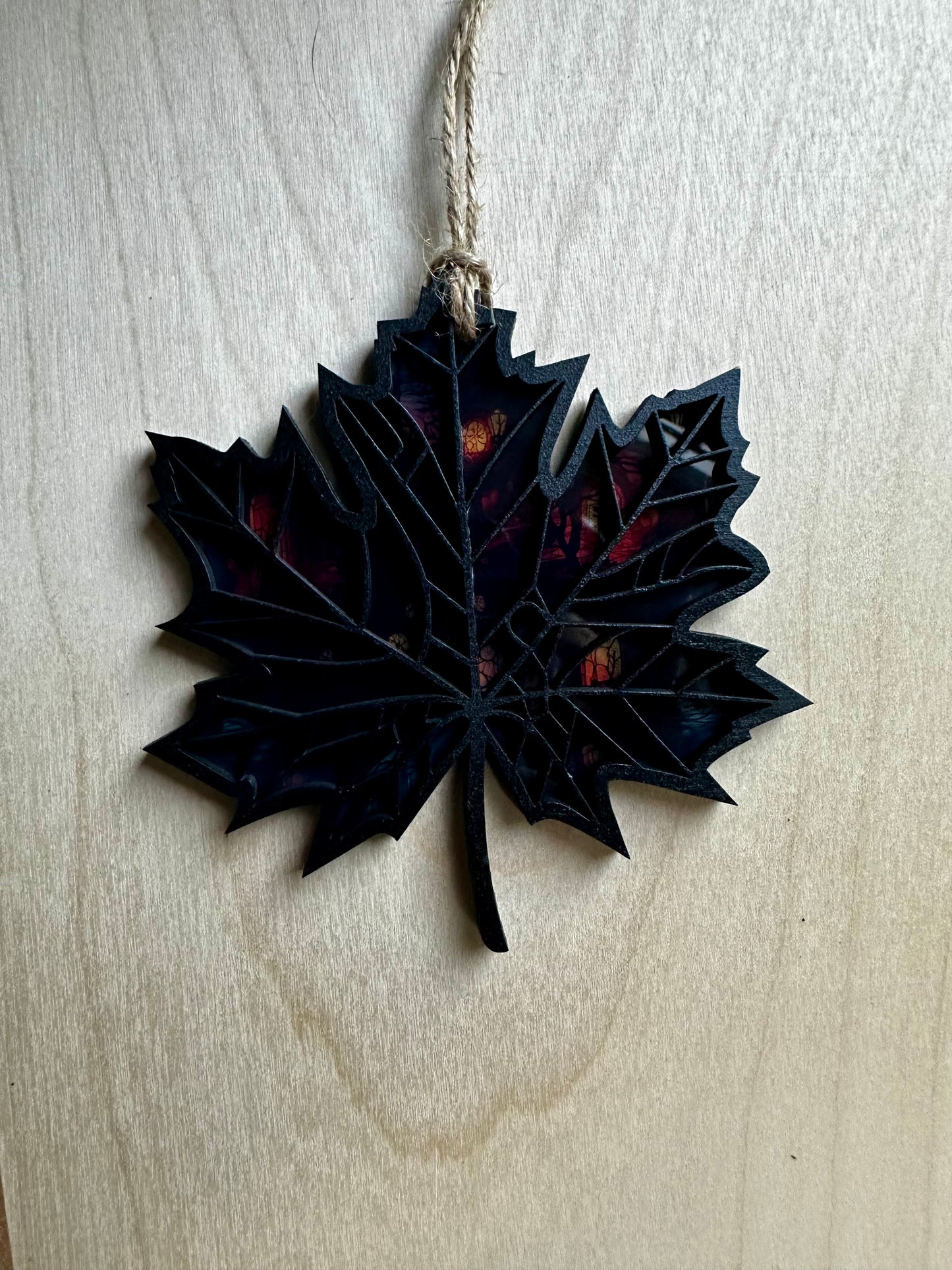 Haunted Maple Leaf Suncatcher