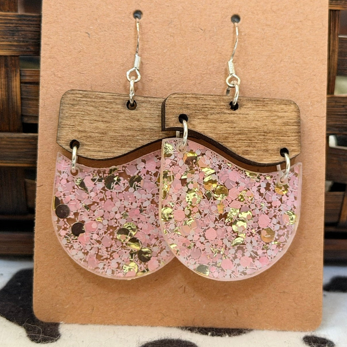 Pink and gold Acrylic and wood