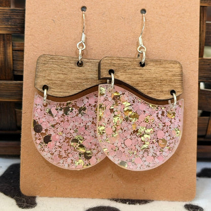 Pink and gold Acrylic and wood