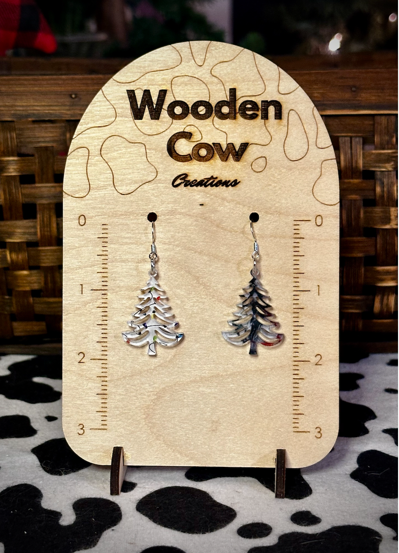 Acrylic Christmas Tree Earrings